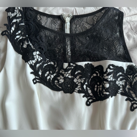 Size 4 White with black lace dress. In perfect condition. - Picture 9 of 10